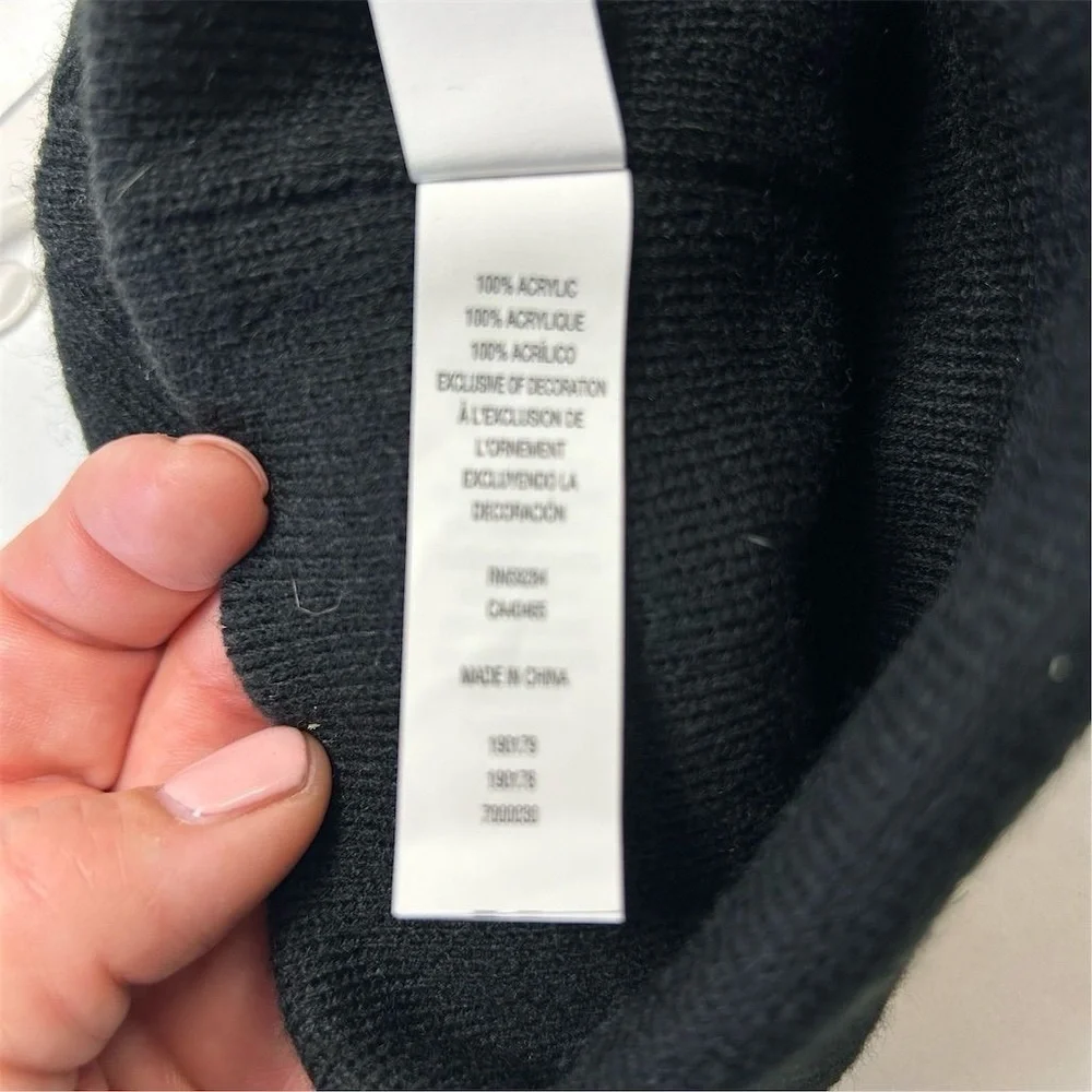 Children's Place Kids Black Hipster Heart Beanie‎ Winter Warm